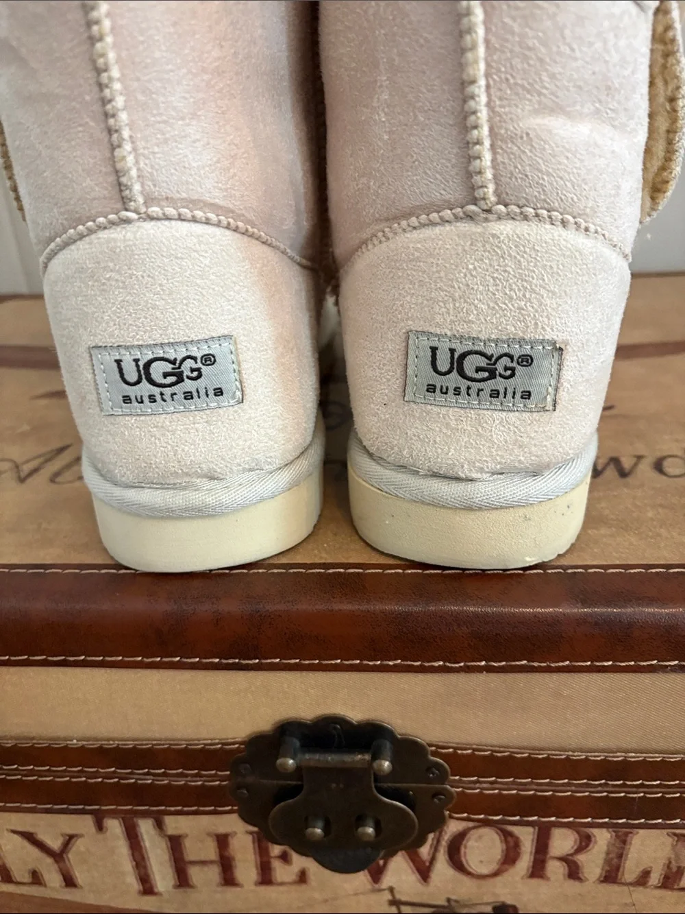 UGG Women's Button Short Boots Cream Colored